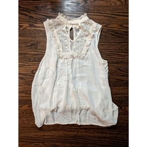Xhilaration sleeveless high neck lace top